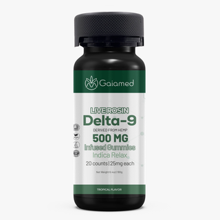 Goma Delta-9 THC Live Rosin 500mg Full Spectrum Indica - 20 uni. [Extração Livre de Solventes]